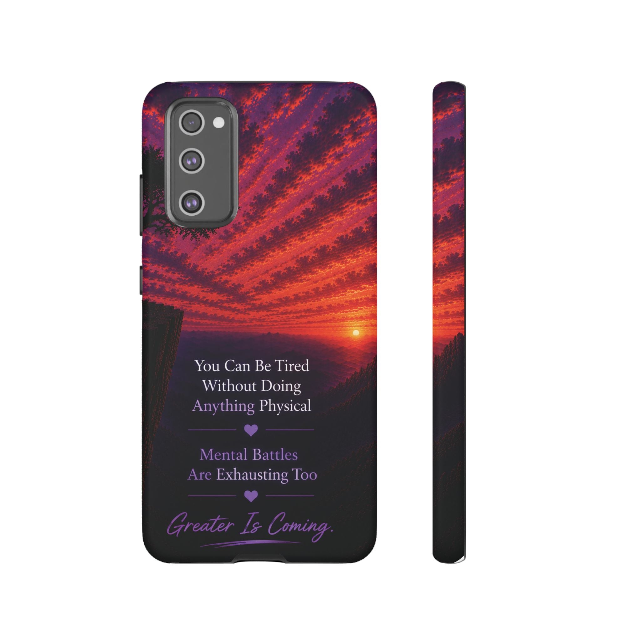 Phone Case — "Greater Is Coming" Inspirational Sunset Design