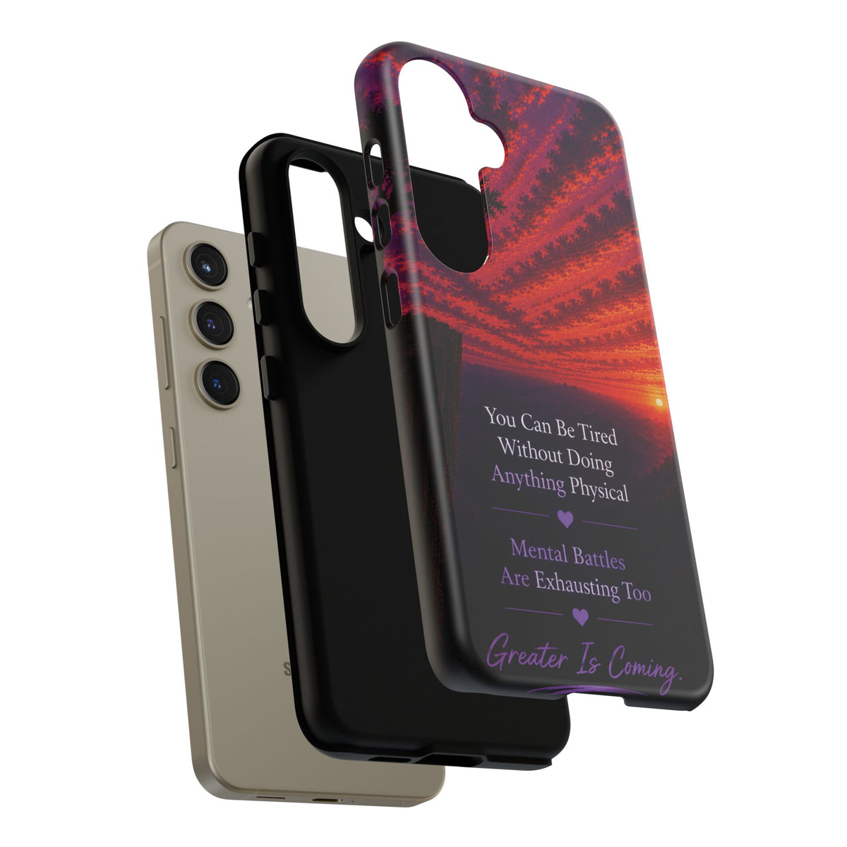 Phone Case — "Greater Is Coming" Inspirational Sunset Design