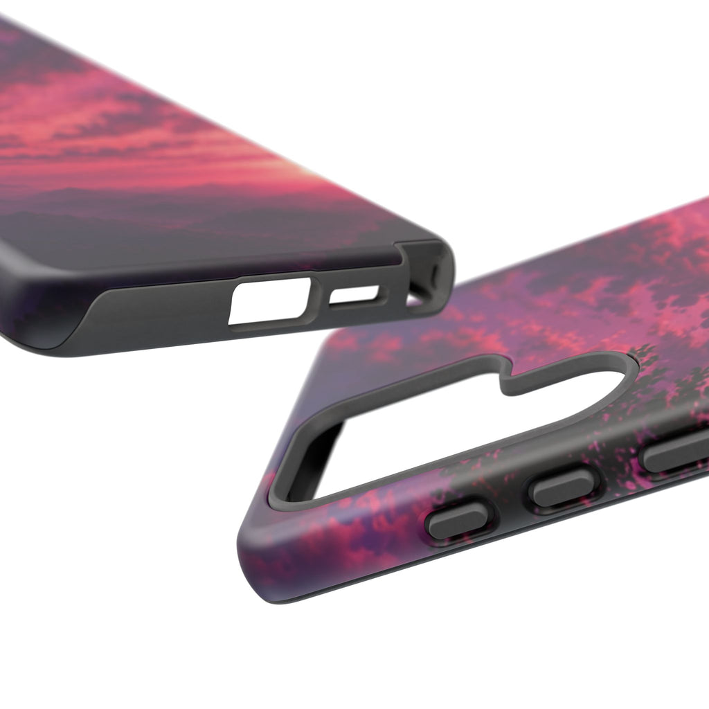 Sunset Mountain Phone Case — Purple Pink Scenic Tough Case