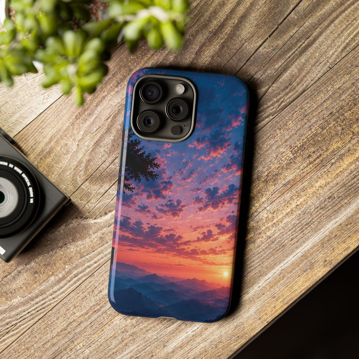 Sunset Mountain Phone Case — Tough Protective Phone Cover with Scenic Sunset Design