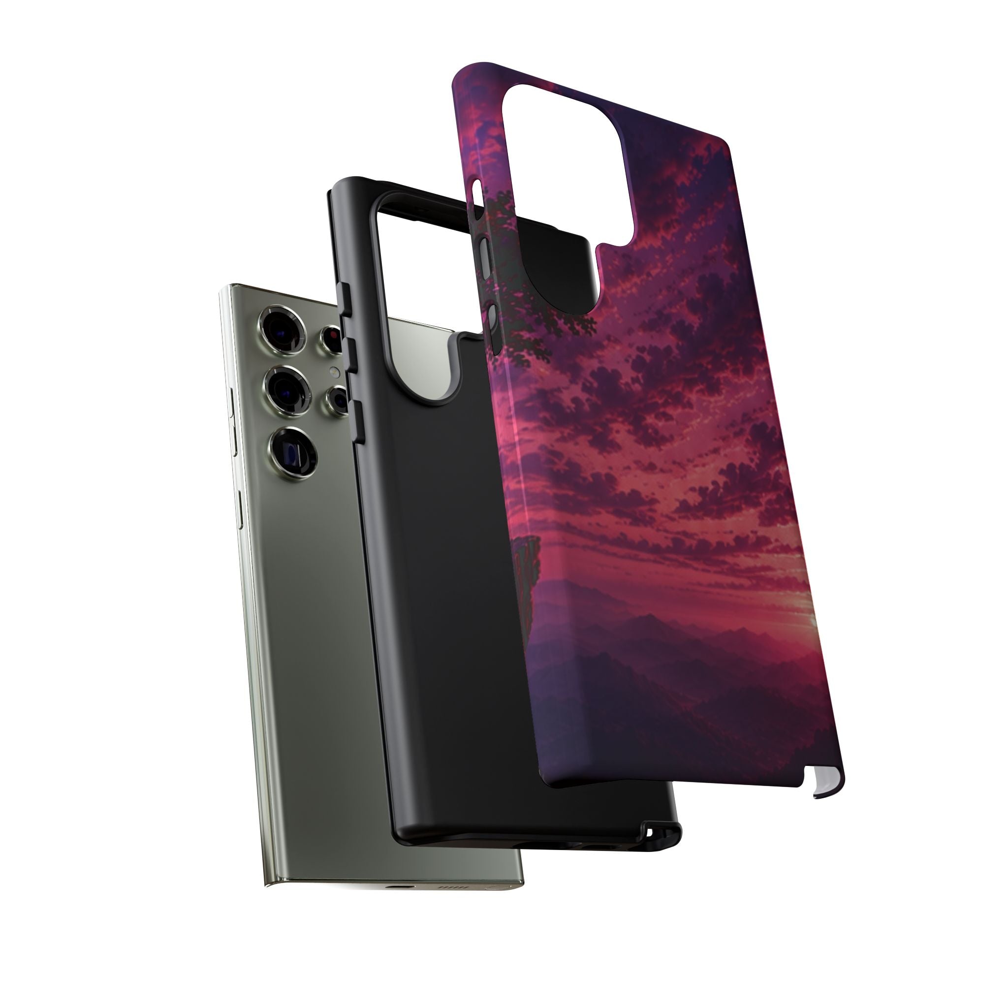 Sunset Mountain Phone Case — Purple Pink Scenic Tough Case