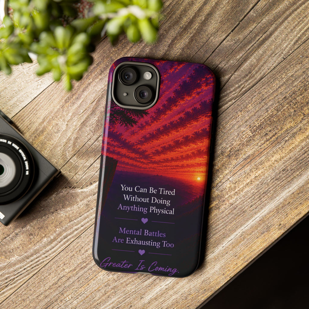 Phone Case — "Greater Is Coming" Inspirational Sunset Design