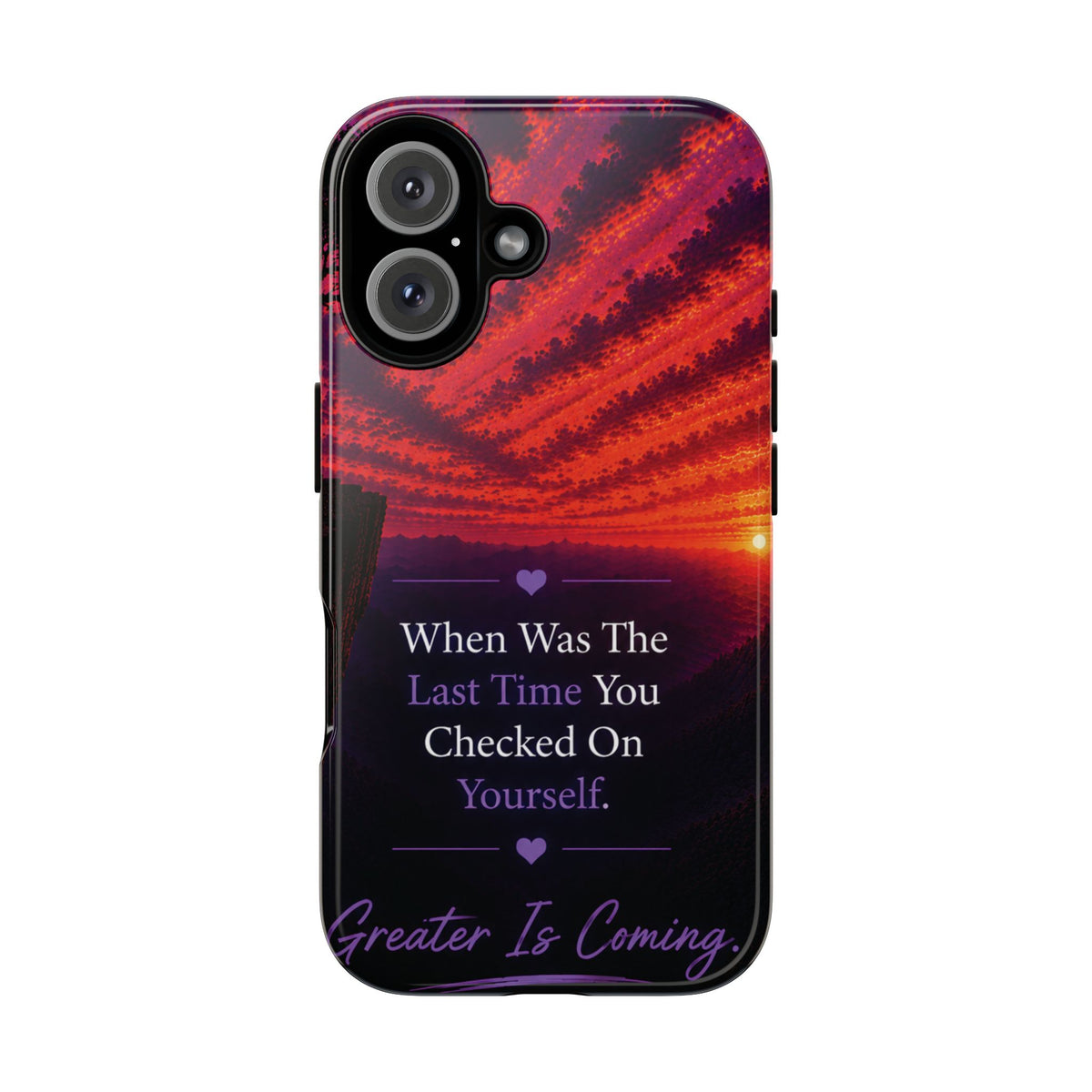 Inspirational Phone Case - "When Was The Last Time You Checked On Yourself?" Sunset Self-Care Quote
