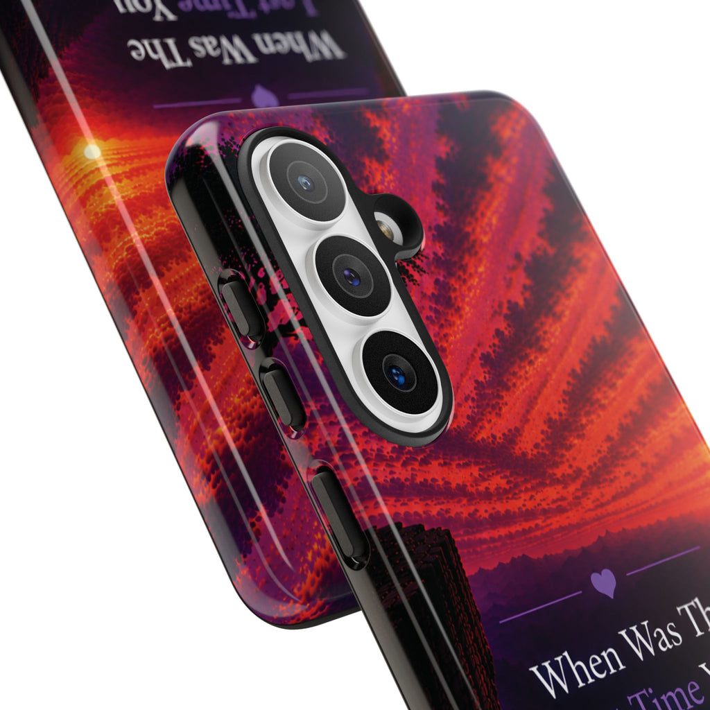 Inspirational Phone Case - "When Was The Last Time You Checked On Yourself?" Sunset Self-Care Quote