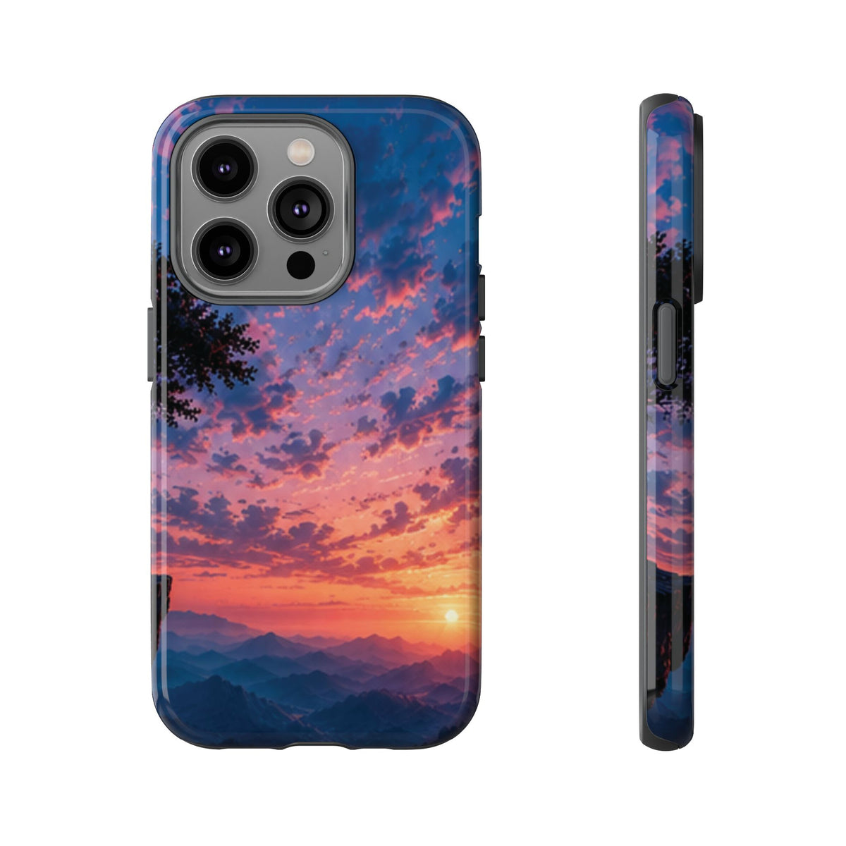Sunset Mountain Phone Case — Tough Protective Phone Cover with Scenic Sunset Design