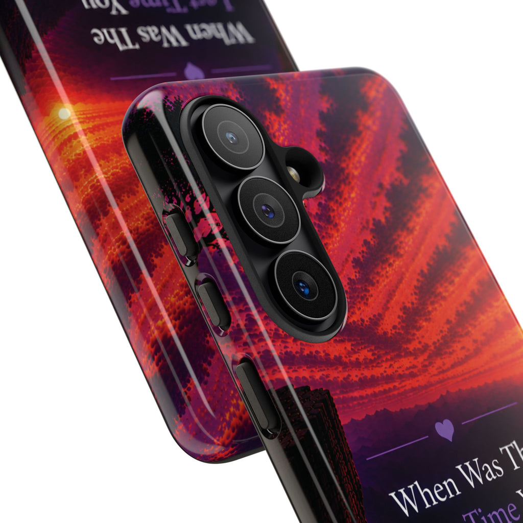 Inspirational Phone Case - "When Was The Last Time You Checked On Yourself?" Sunset Self-Care Quote