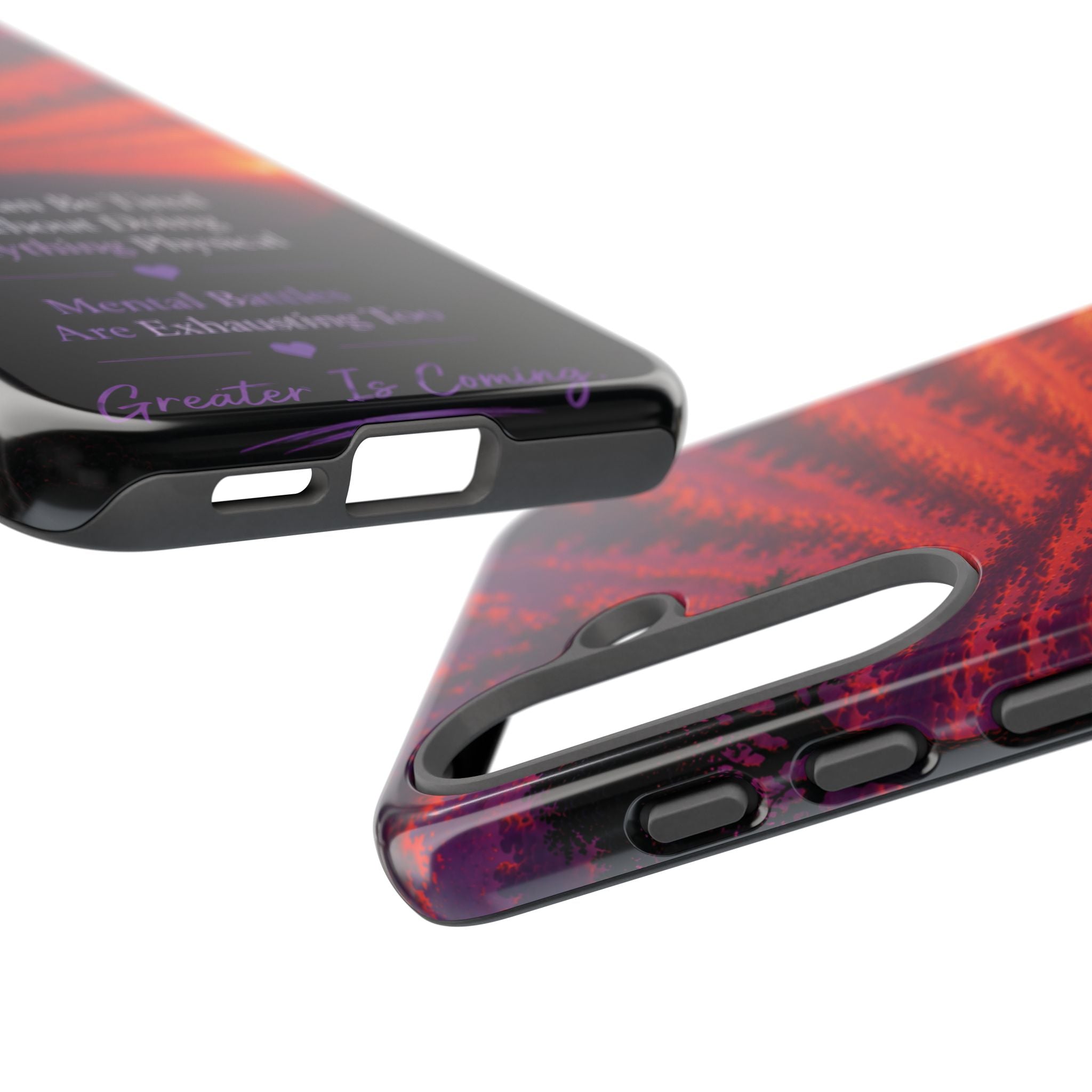 Phone Case — "Greater Is Coming" Inspirational Sunset Design