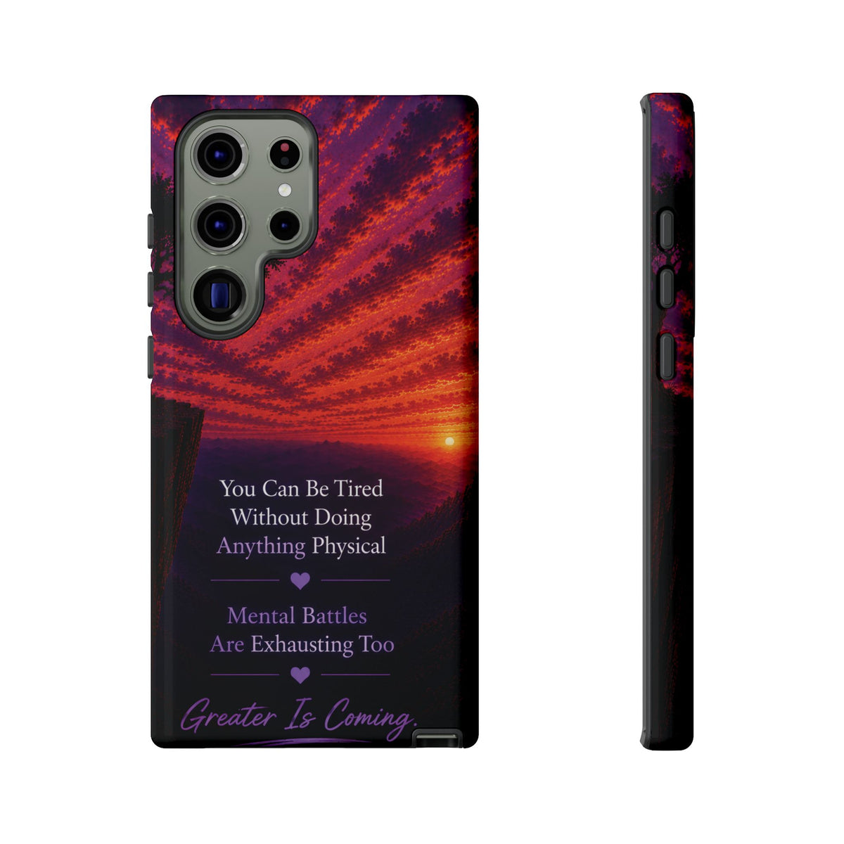 Phone Case — "Greater Is Coming" Inspirational Sunset Design