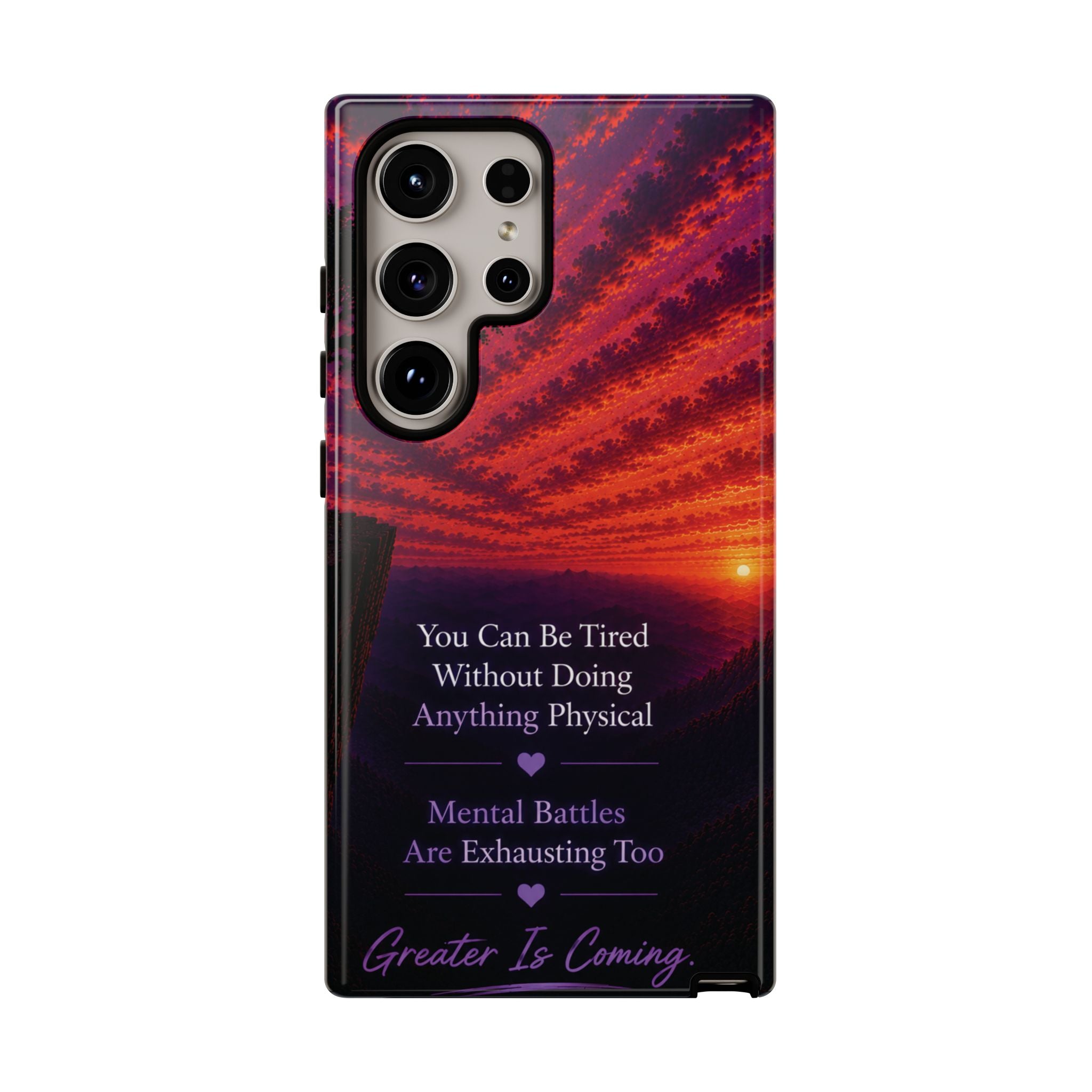 Phone Case — "Greater Is Coming" Inspirational Sunset Design