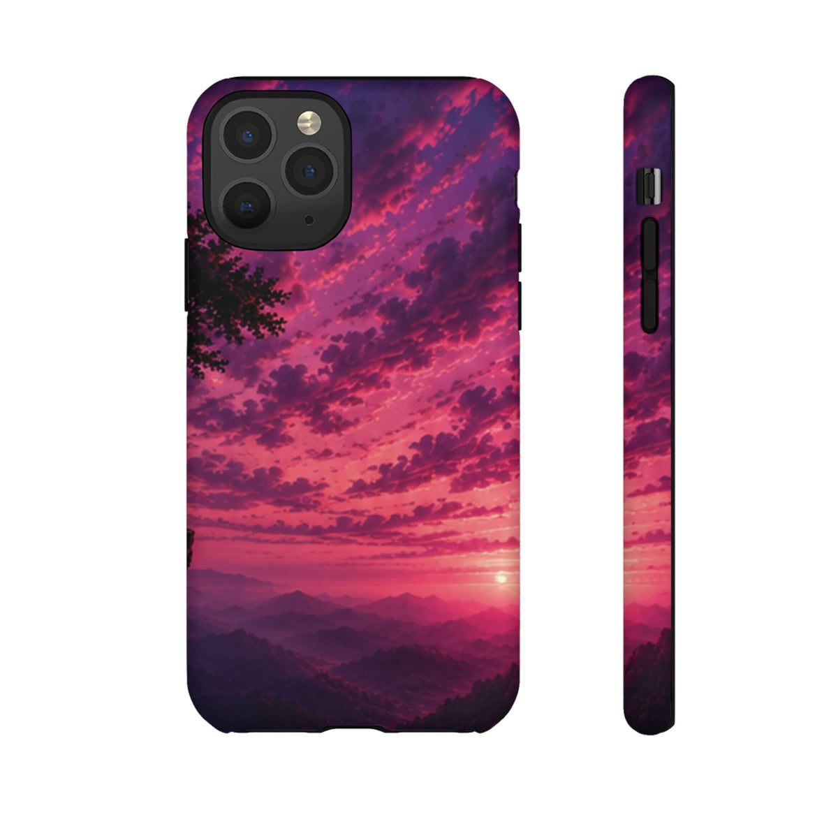 Sunset Mountain Phone Case — Purple Pink Scenic Tough Case