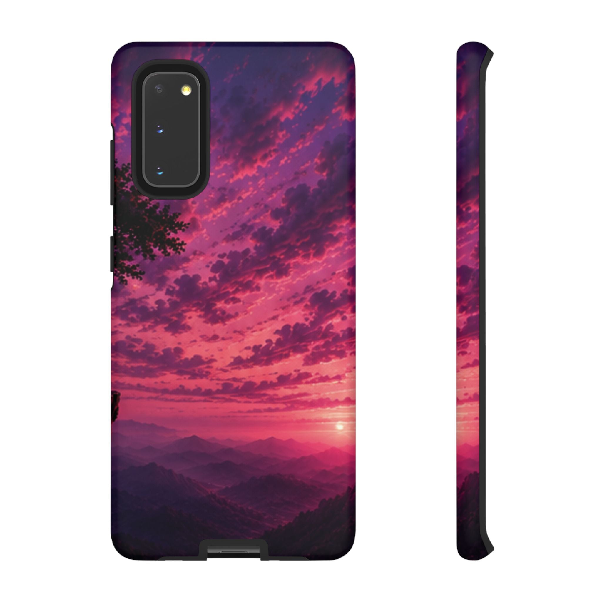 Sunset Mountain Phone Case — Purple Pink Scenic Tough Case
