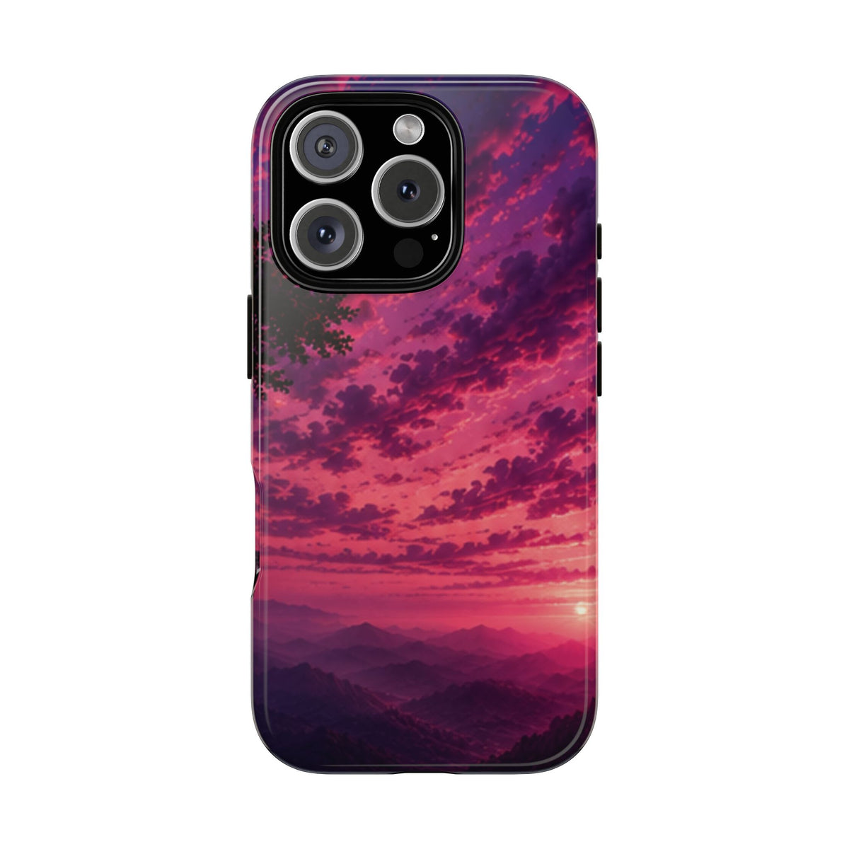 Sunset Mountain Phone Case — Purple Pink Scenic Tough Case