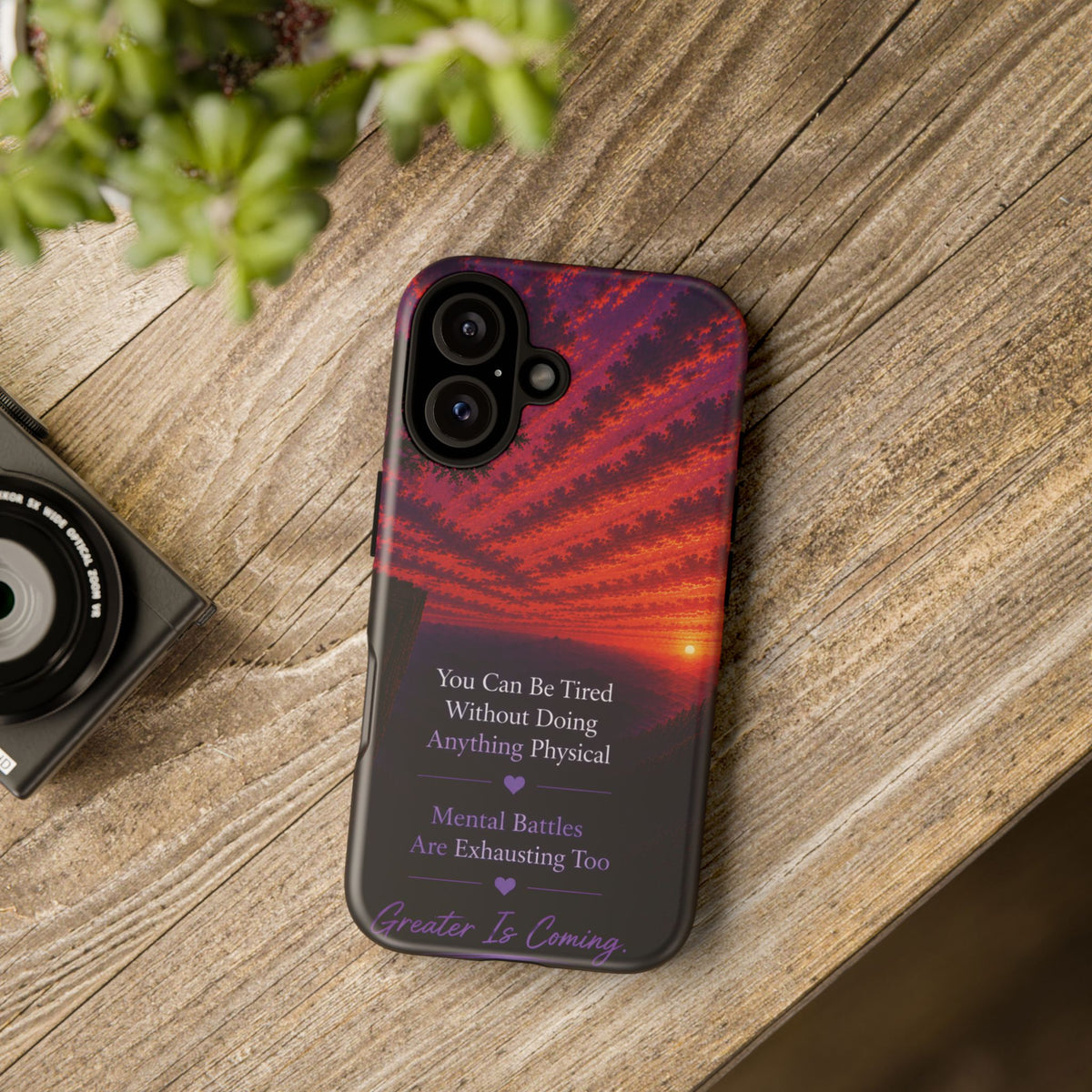 Phone Case — "Greater Is Coming" Inspirational Sunset Design
