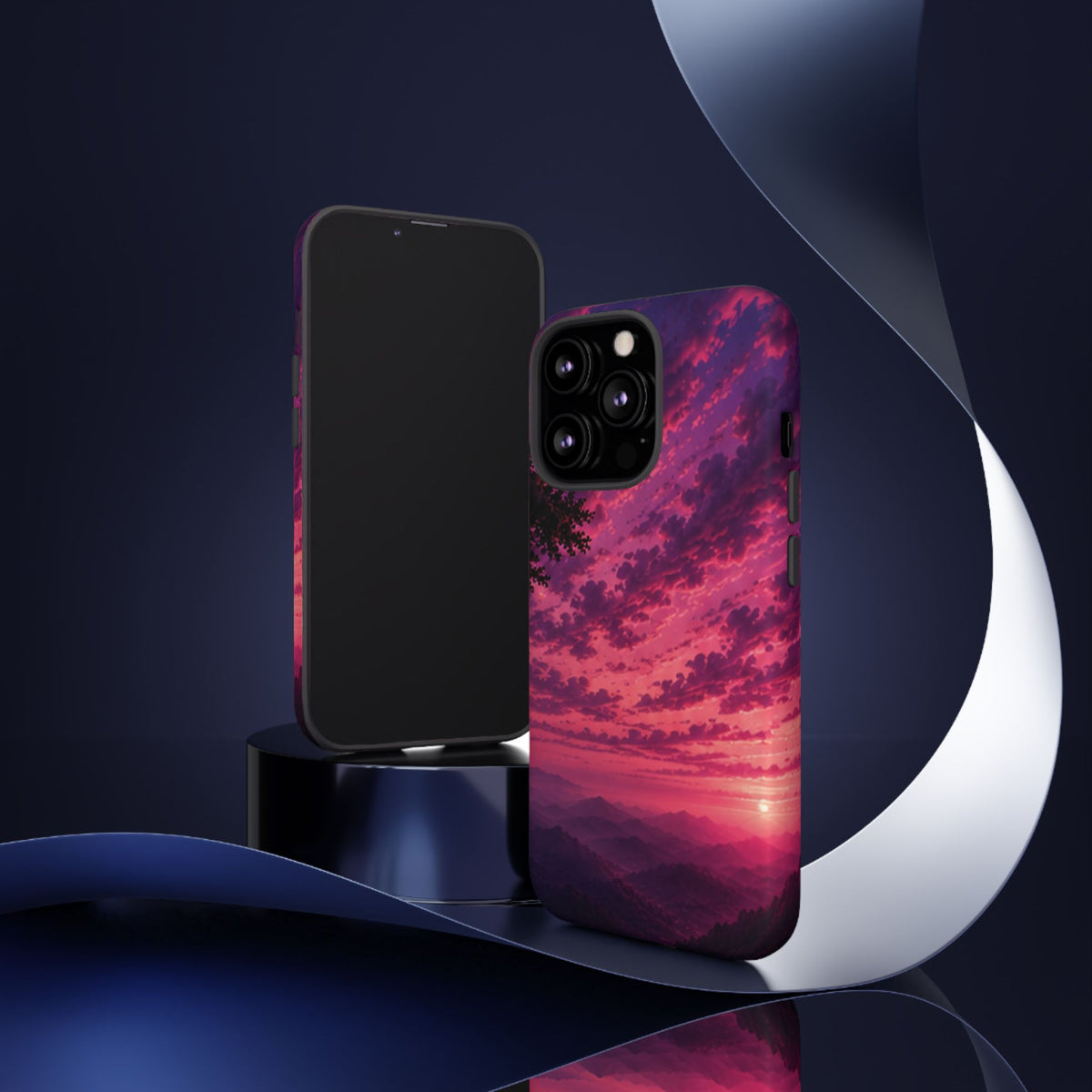 Sunset Mountain Phone Case — Purple Pink Scenic Tough Case