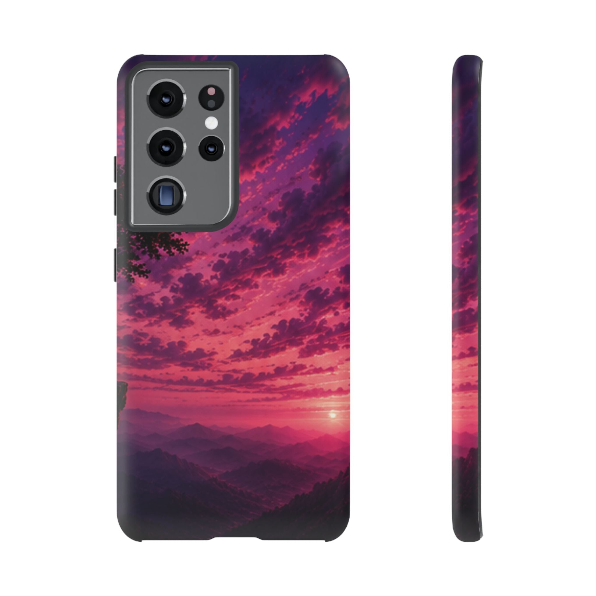 Sunset Mountain Phone Case — Purple Pink Scenic Tough Case