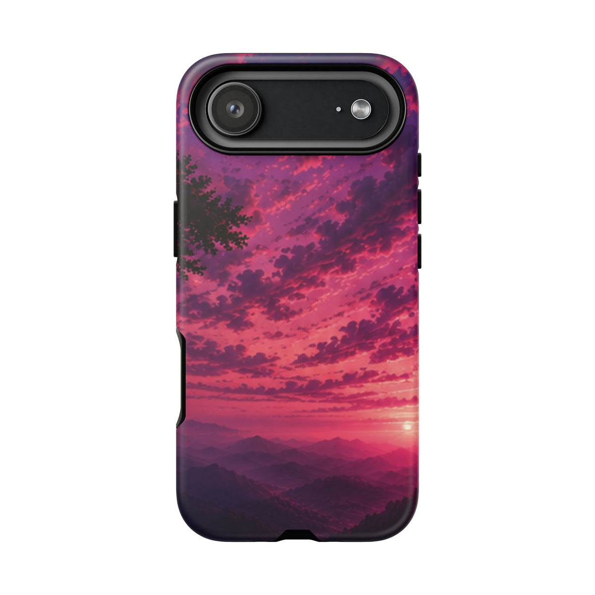 Sunset Mountain Phone Case — Purple Pink Scenic Tough Case