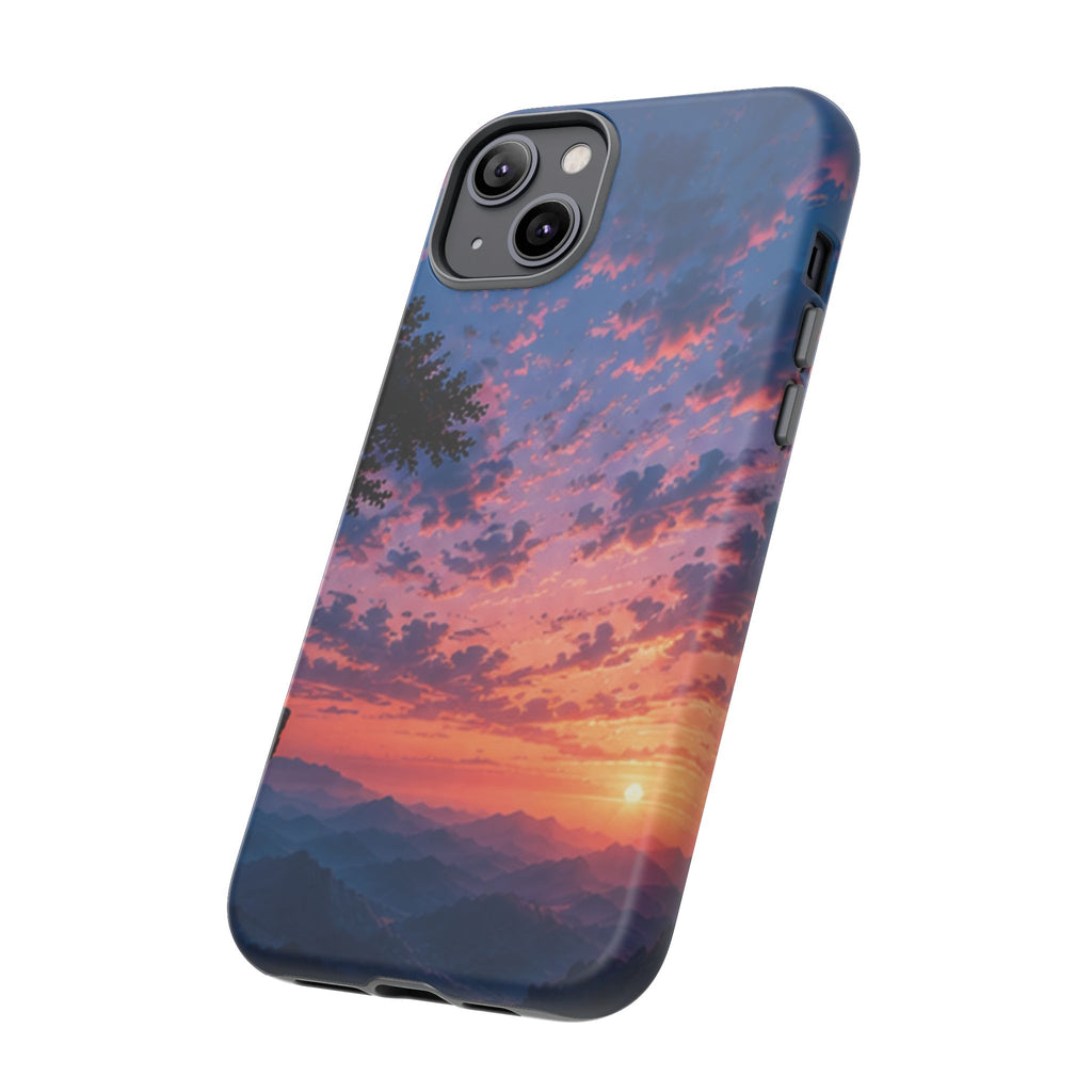 Sunset Mountain Phone Case — Tough Protective Phone Cover with Scenic Sunset Design