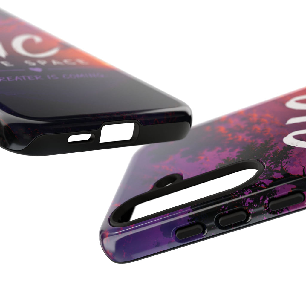 GIC Safe Space Tough Phone Case — "Greater Is Coming" Sunset Design