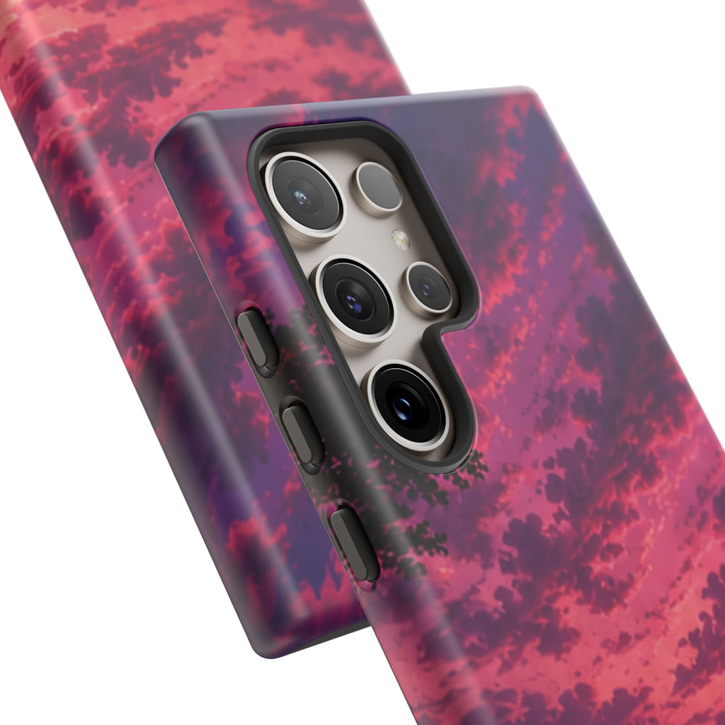 Sunset Mountain Phone Case — Purple Pink Scenic Tough Case