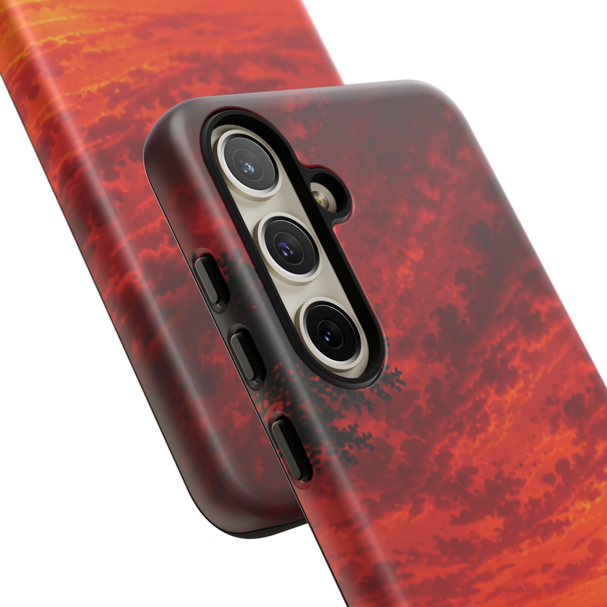 Sunset Mountain Tough Phone Case — Red Horizon Landscape Protective Case