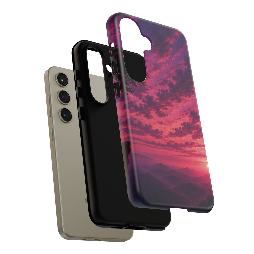 Sunset Mountain Phone Case — Purple Pink Scenic Tough Case