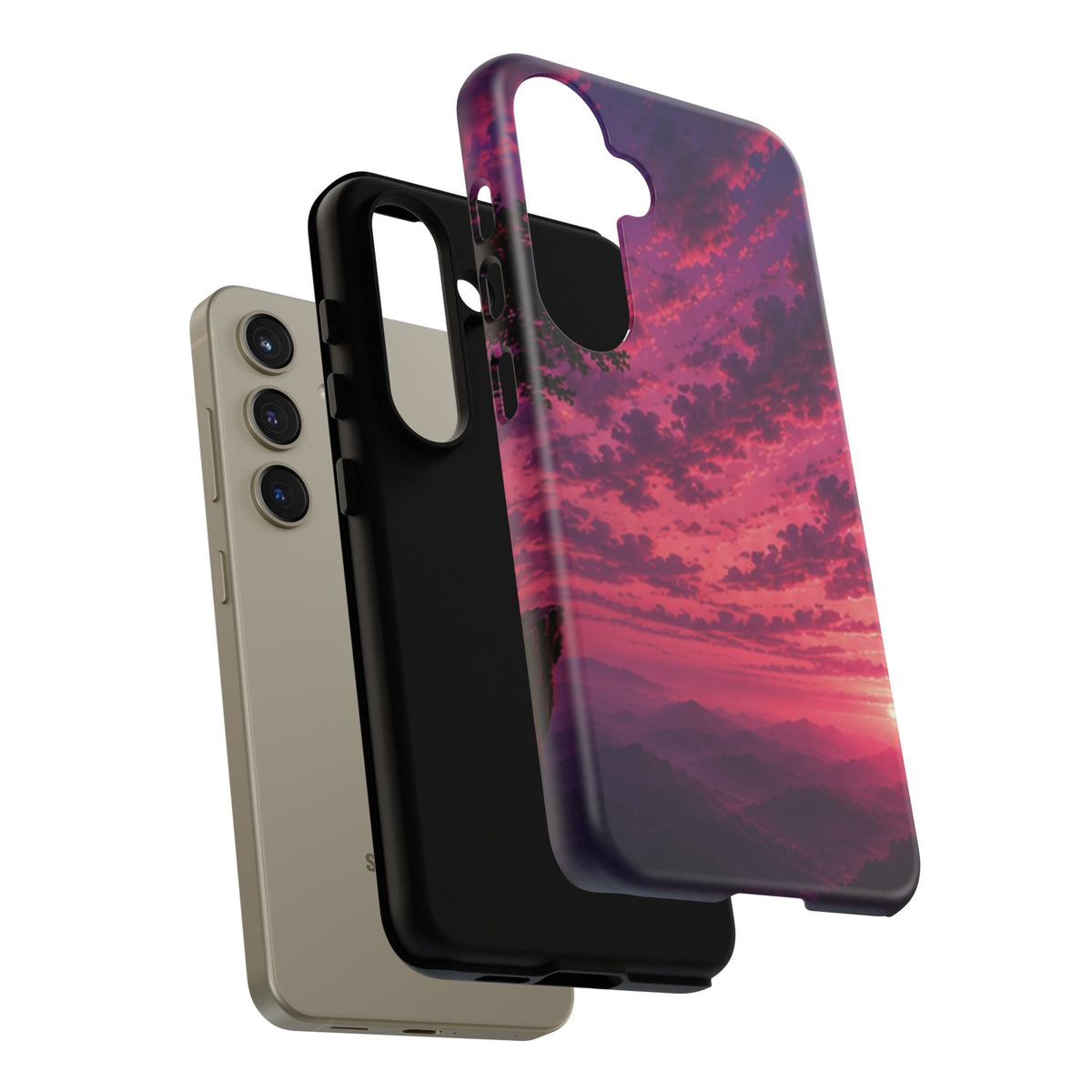 Sunset Mountain Phone Case — Purple Pink Scenic Tough Case