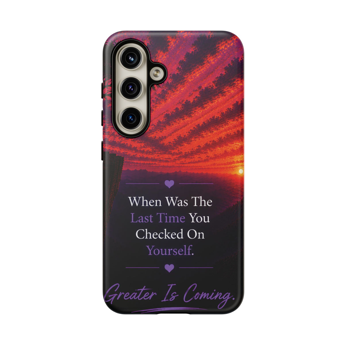 Inspirational Phone Case - "When Was The Last Time You Checked On Yourself?" Sunset Self-Care Quote