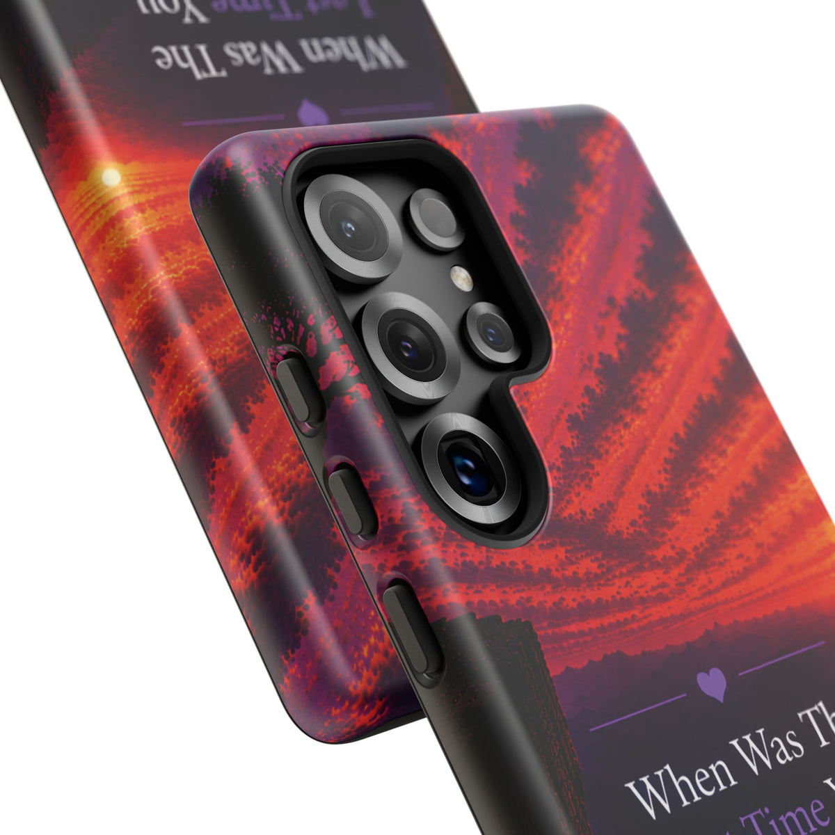 Inspirational Phone Case - "When Was The Last Time You Checked On Yourself?" Sunset Self-Care Quote