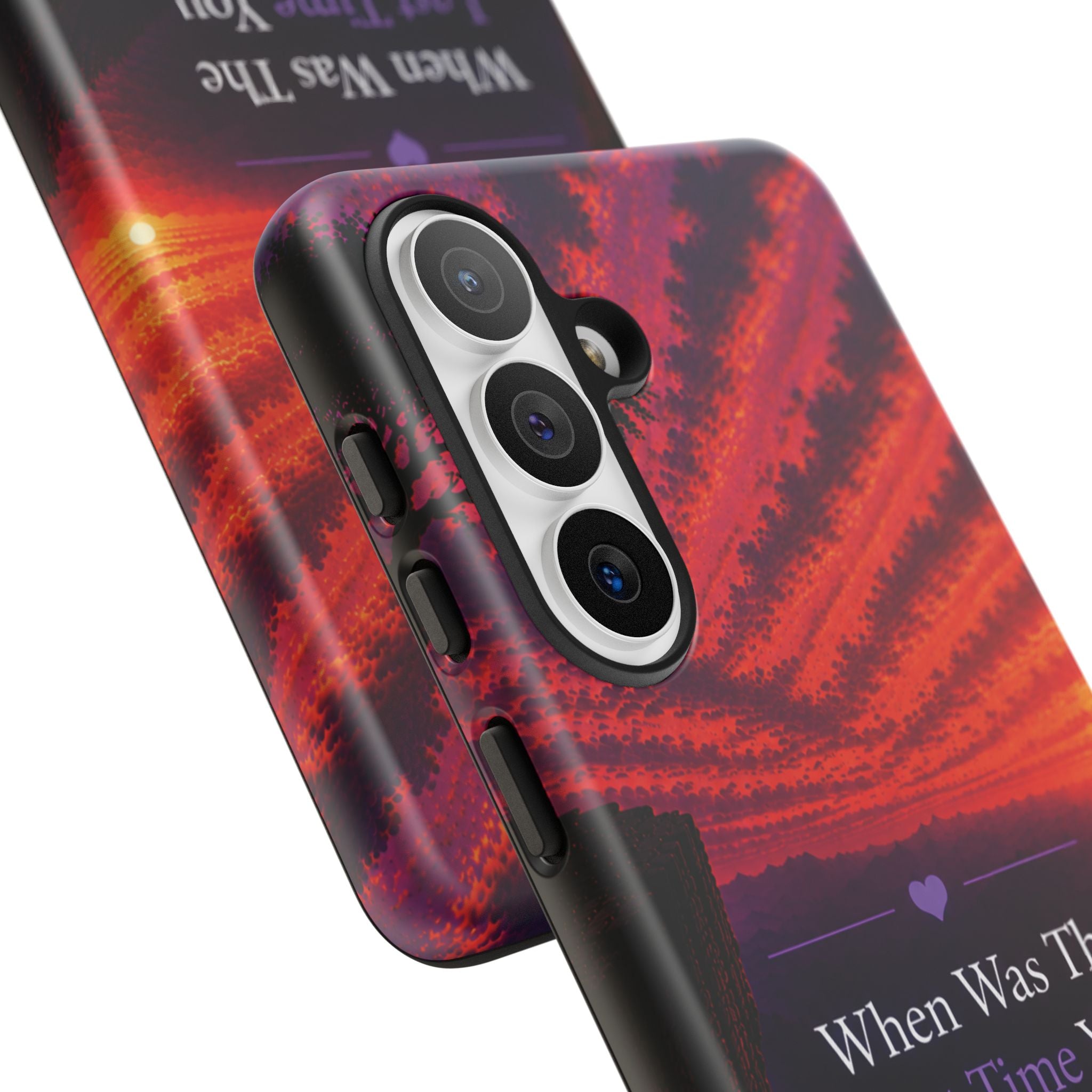 Inspirational Phone Case - "When Was The Last Time You Checked On Yourself?" Sunset Self-Care Quote