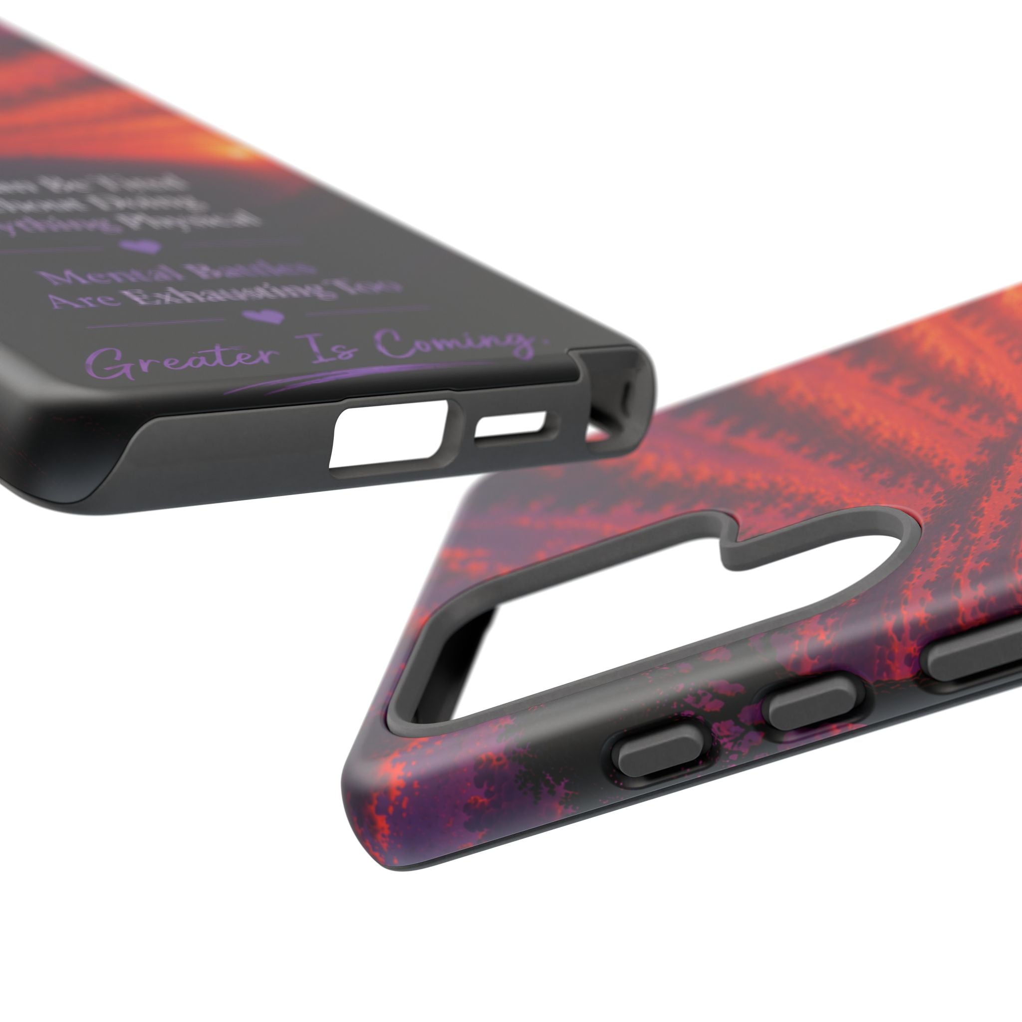 Phone Case — "Greater Is Coming" Inspirational Sunset Design