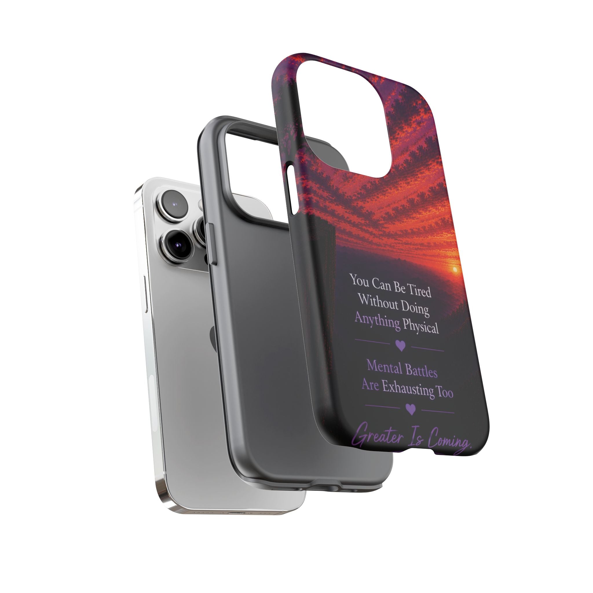 Phone Case — "Greater Is Coming" Inspirational Sunset Design