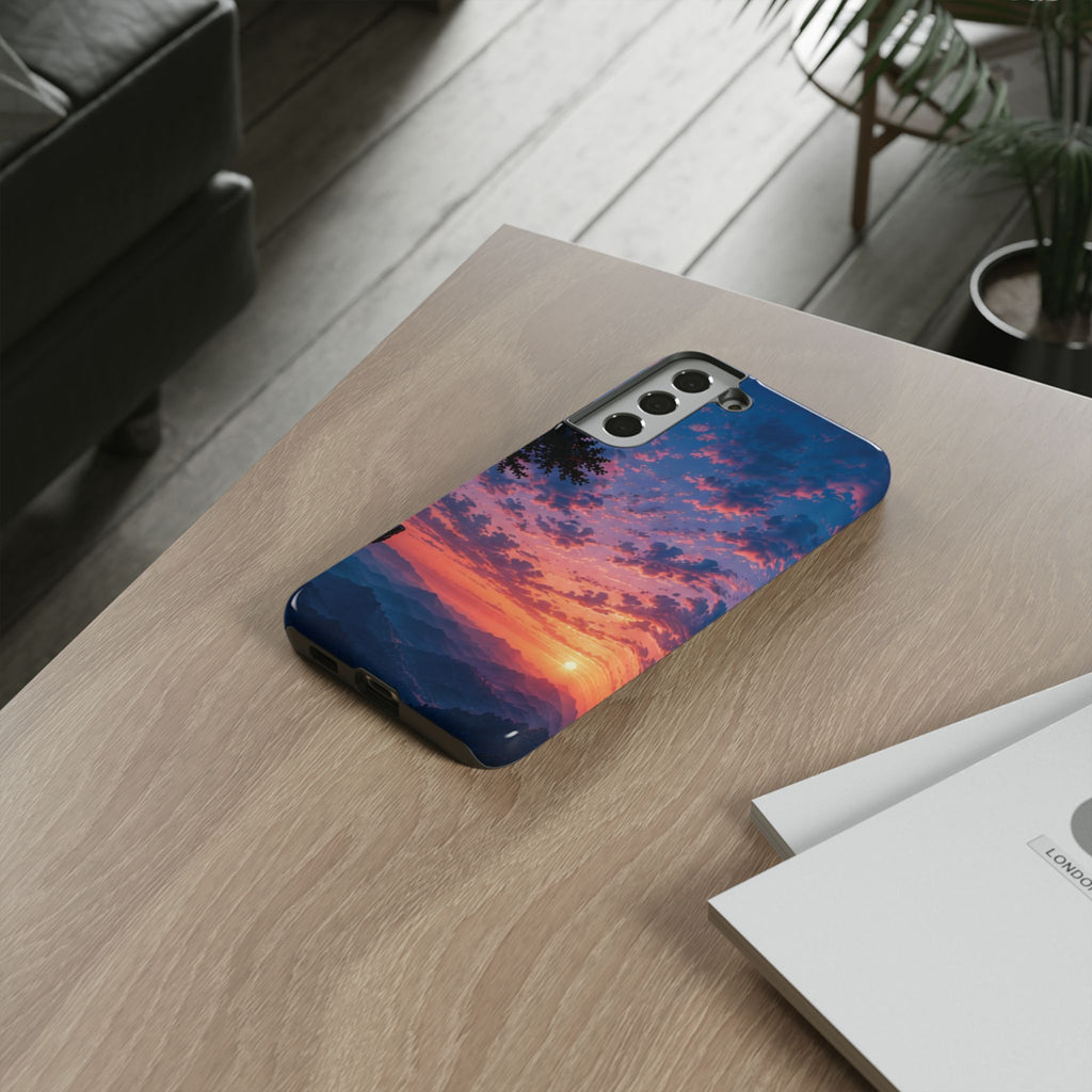 Sunset Mountain Phone Case — Tough Protective Phone Cover with Scenic Sunset Design