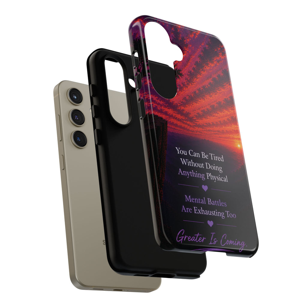 Phone Case — "Greater Is Coming" Inspirational Sunset Design