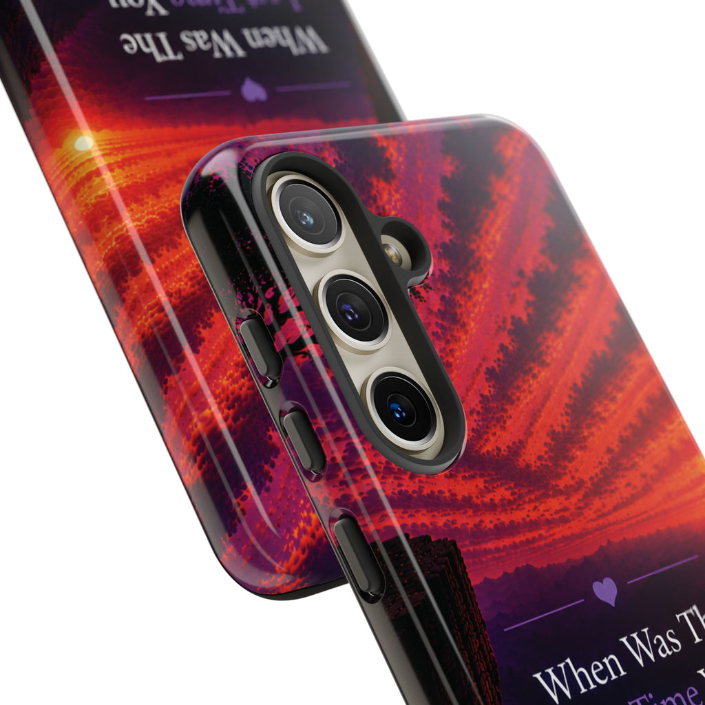 Inspirational Phone Case - "When Was The Last Time You Checked On Yourself?" Sunset Self-Care Quote