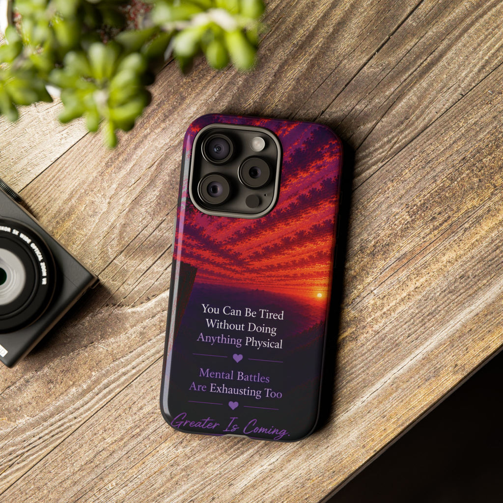 Phone Case — "Greater Is Coming" Inspirational Sunset Design