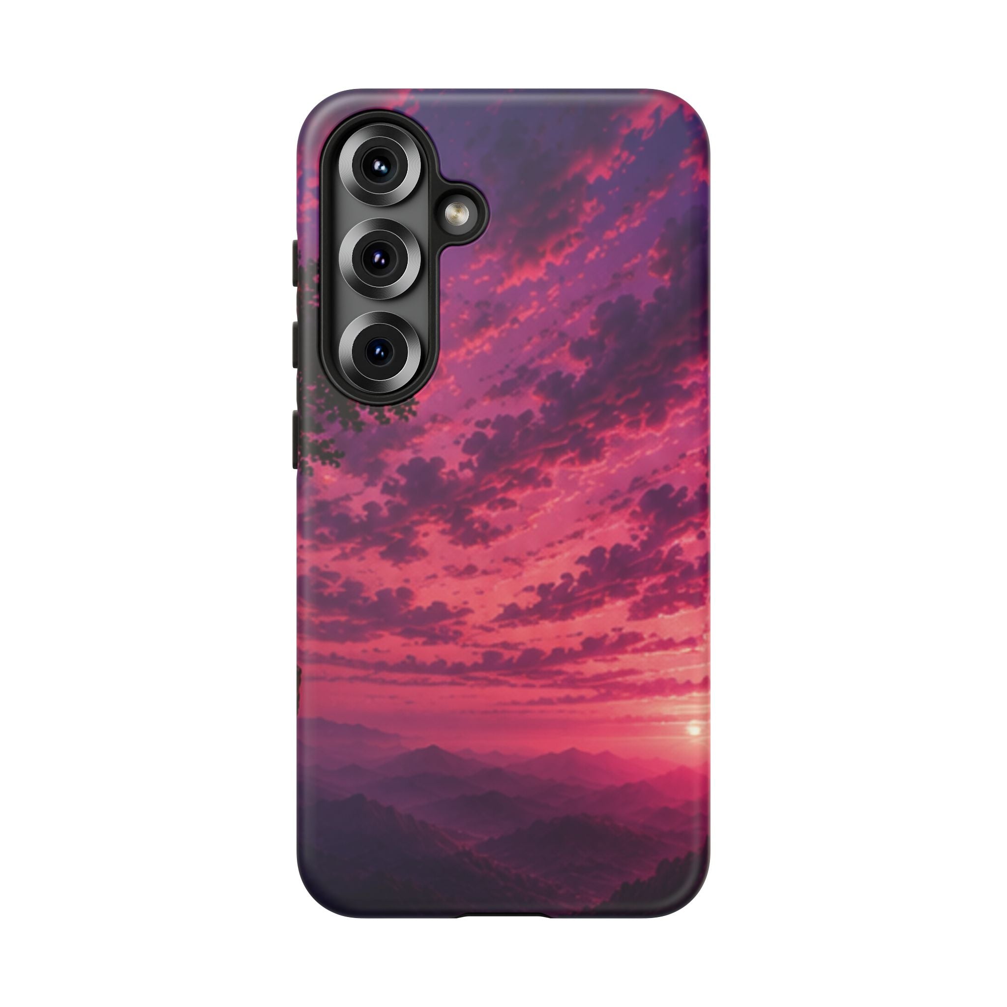 Sunset Mountain Phone Case — Purple Pink Scenic Tough Case