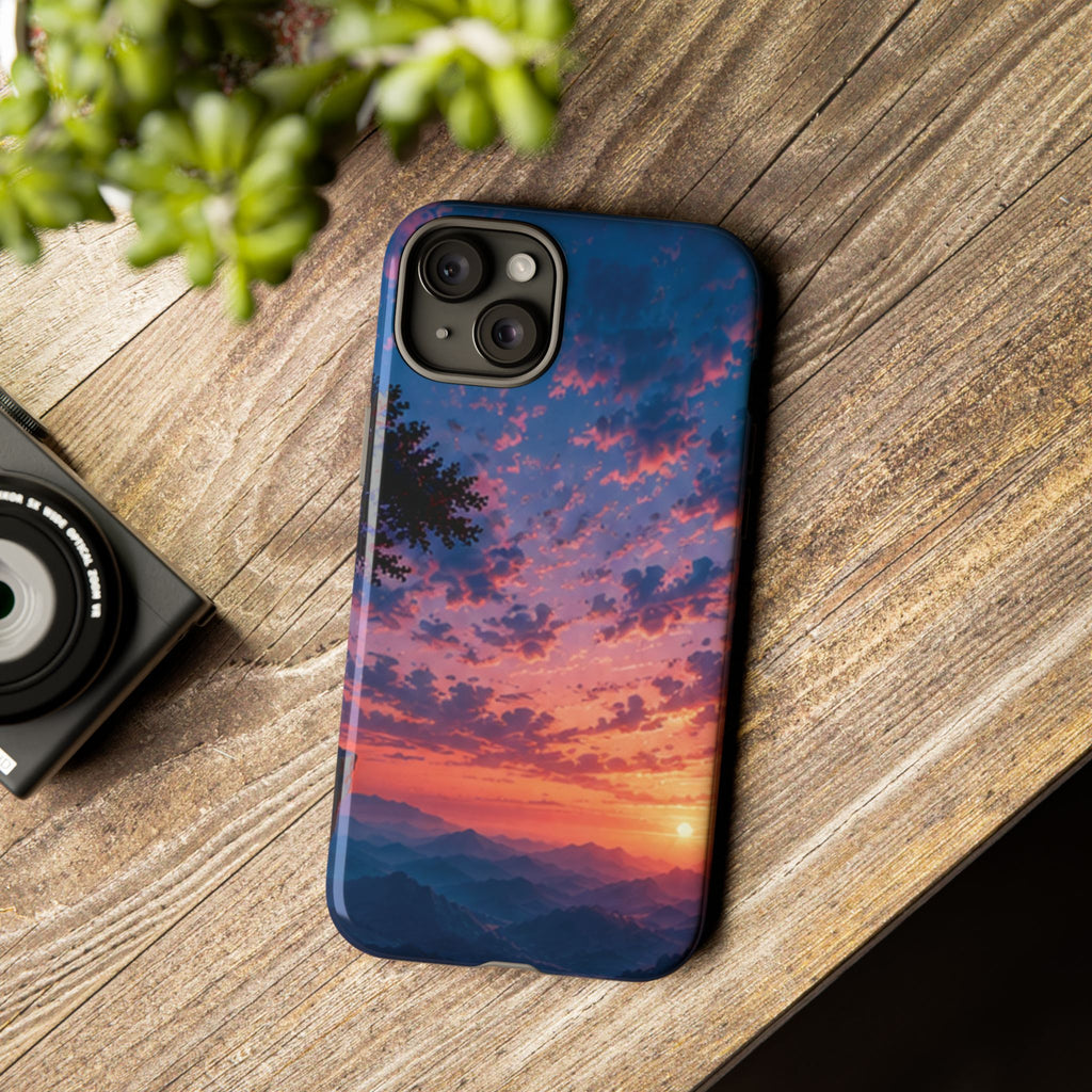 Sunset Mountain Phone Case — Tough Protective Phone Cover with Scenic Sunset Design