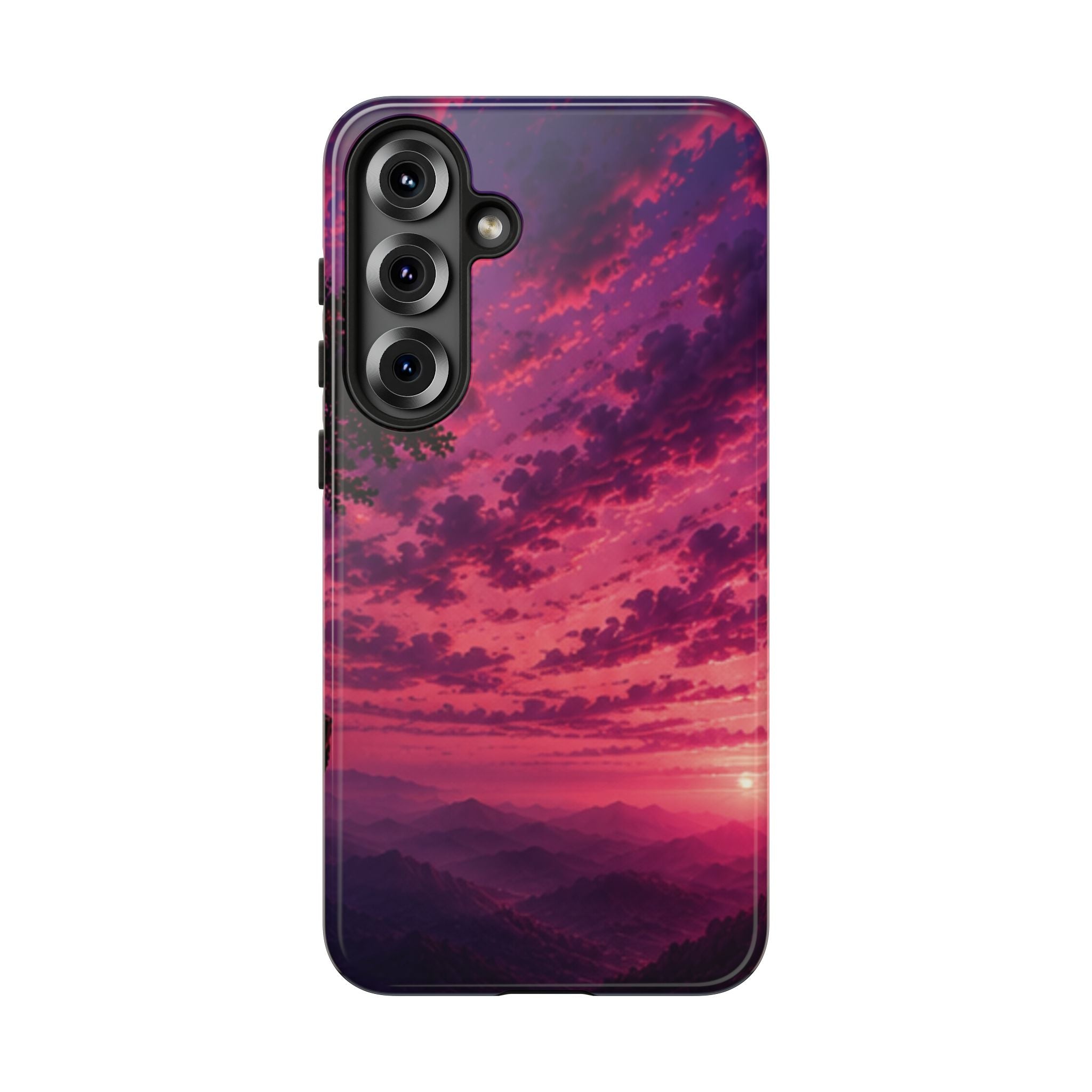 Sunset Mountain Phone Case — Purple Pink Scenic Tough Case