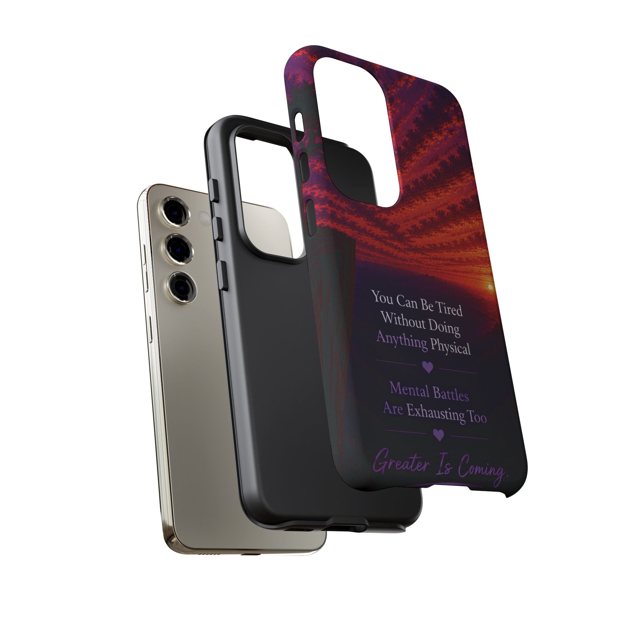 Phone Case — "Greater Is Coming" Inspirational Sunset Design