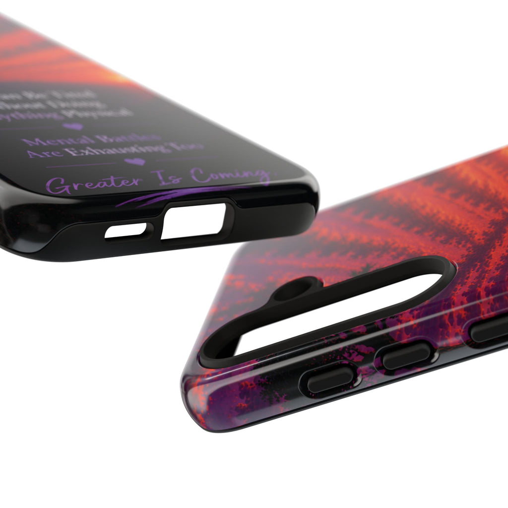 Phone Case — "Greater Is Coming" Inspirational Sunset Design