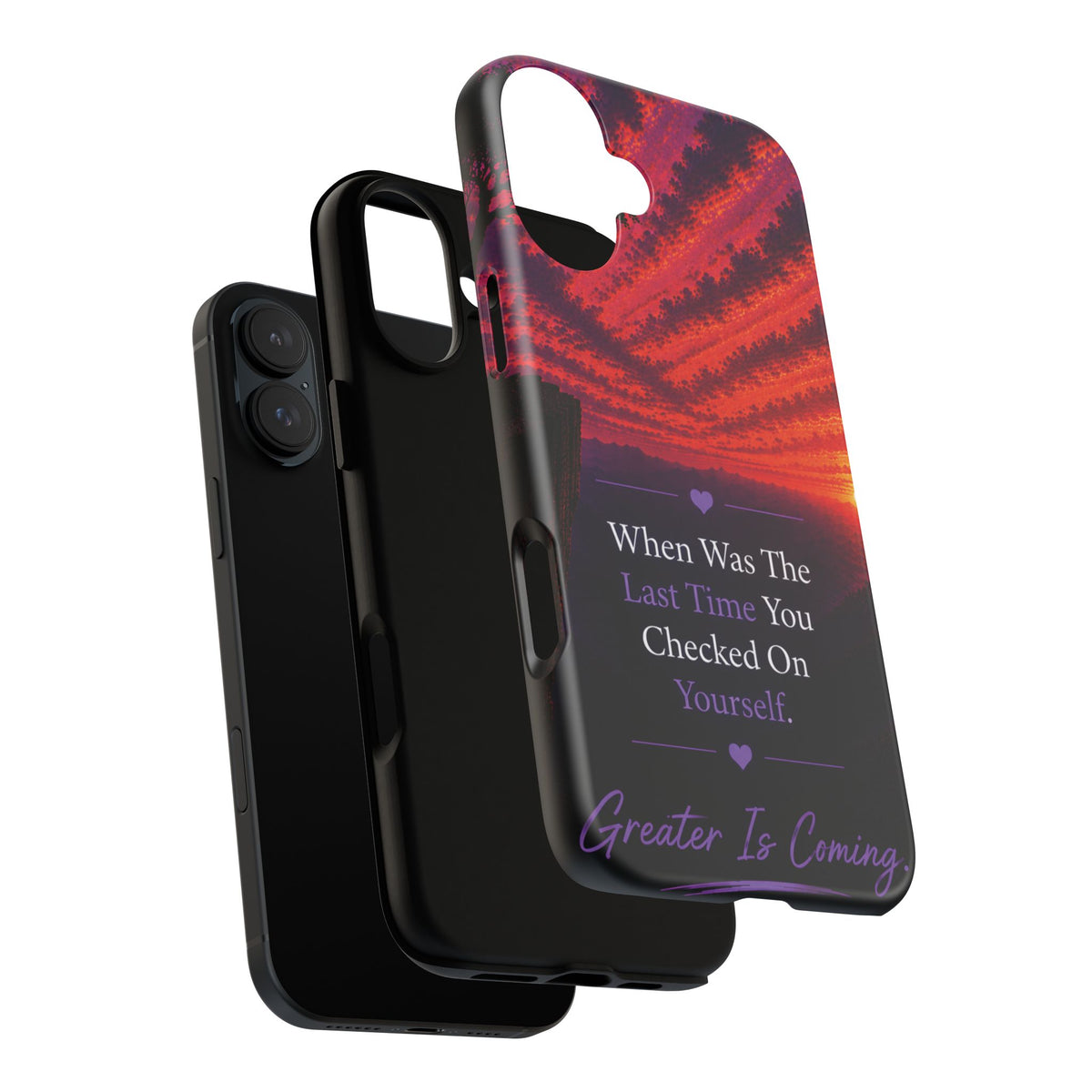 Inspirational Phone Case - "When Was The Last Time You Checked On Yourself?" Sunset Self-Care Quote