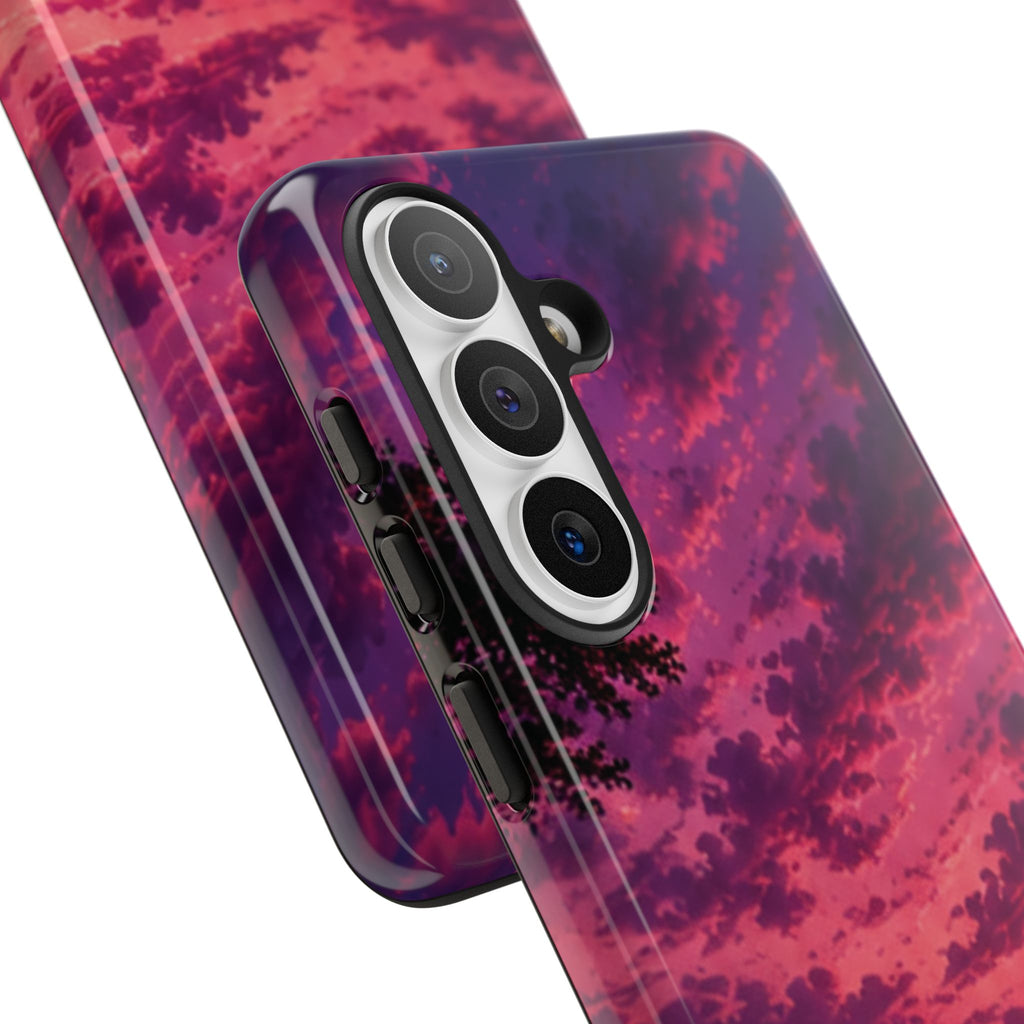 Sunset Mountain Phone Case — Purple Pink Scenic Tough Case
