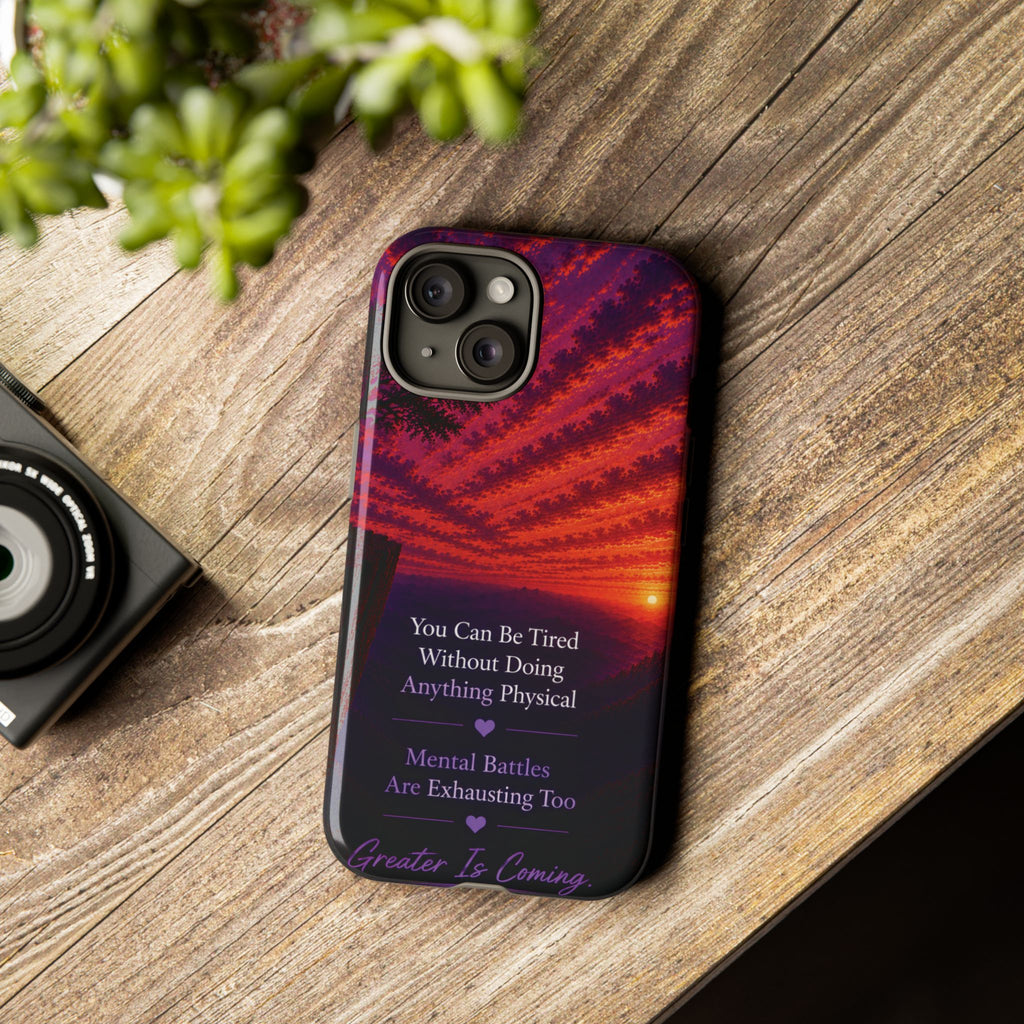Phone Case — "Greater Is Coming" Inspirational Sunset Design