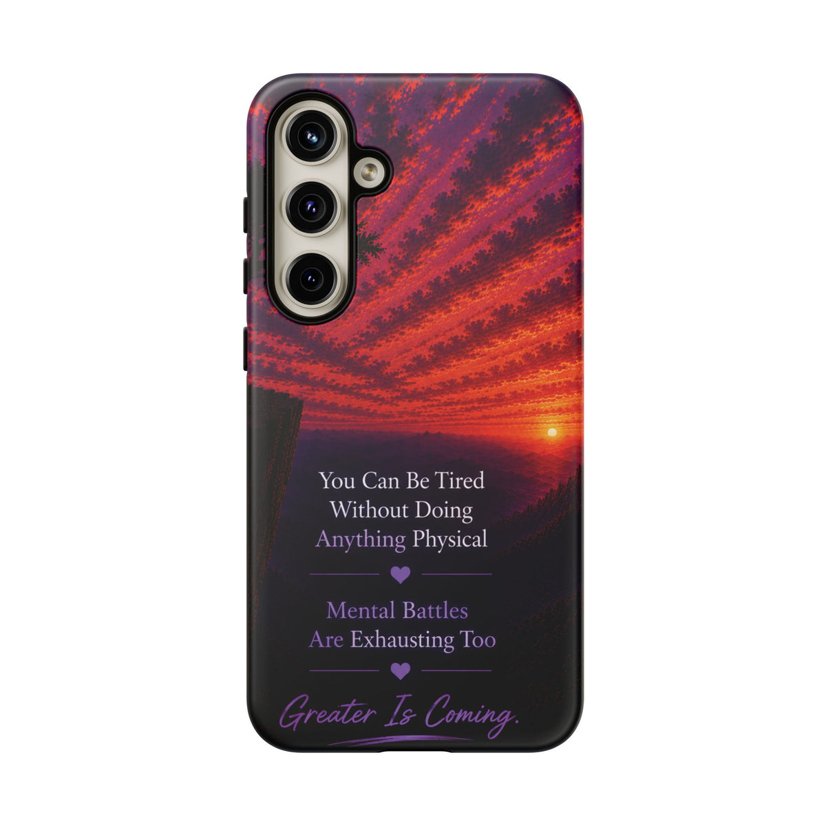 Phone Case — "Greater Is Coming" Inspirational Sunset Design