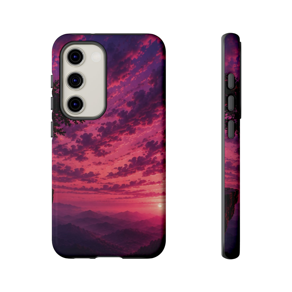 Sunset Mountain Phone Case — Purple Pink Scenic Tough Case