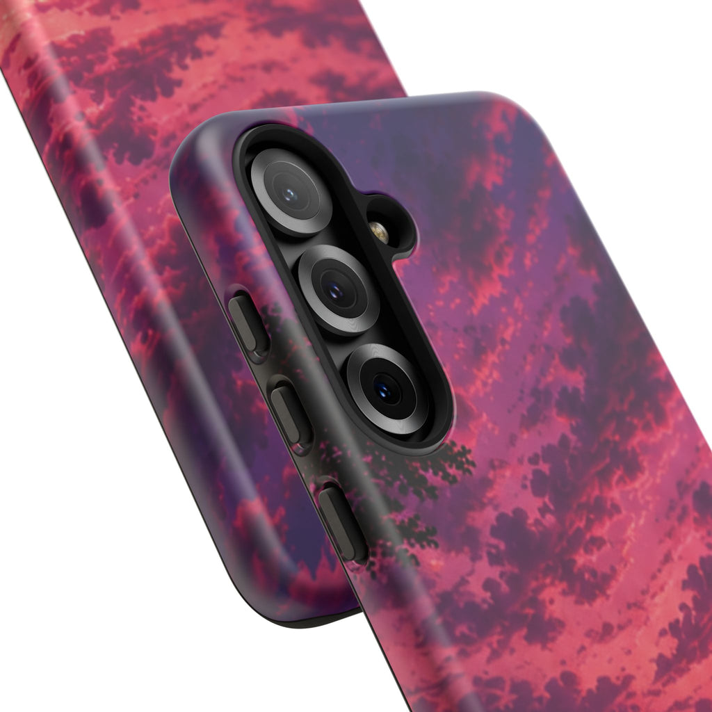 Sunset Mountain Phone Case — Purple Pink Scenic Tough Case