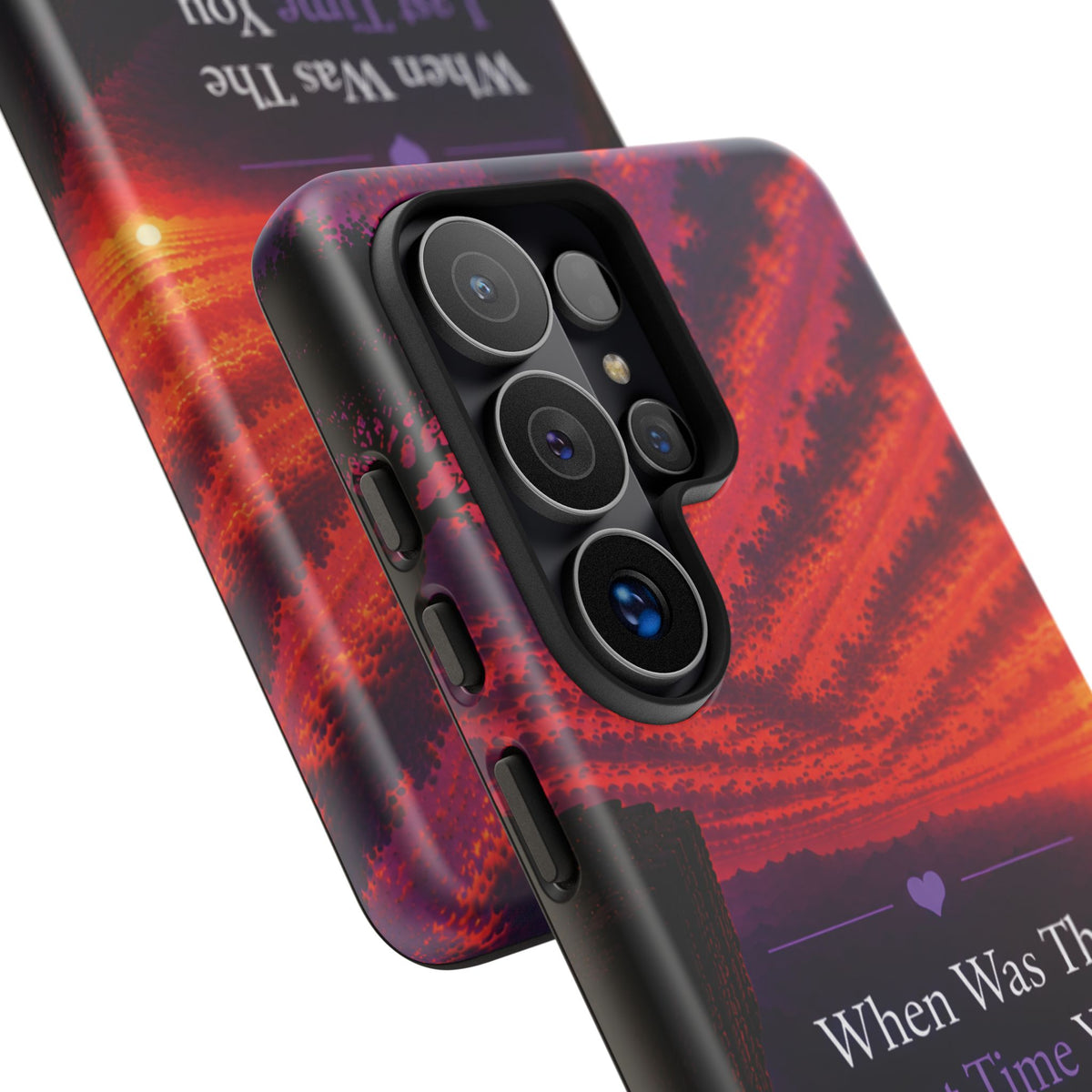 Inspirational Phone Case - "When Was The Last Time You Checked On Yourself?" Sunset Self-Care Quote