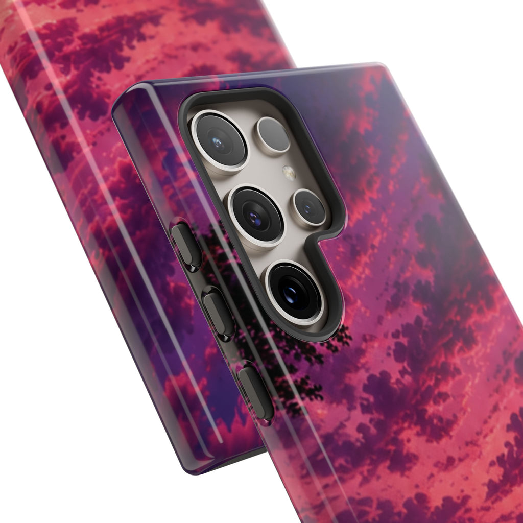 Sunset Mountain Phone Case — Purple Pink Scenic Tough Case