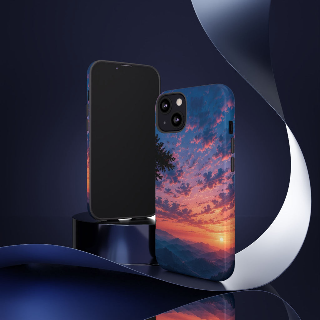 Sunset Mountain Phone Case — Tough Protective Phone Cover with Scenic Sunset Design