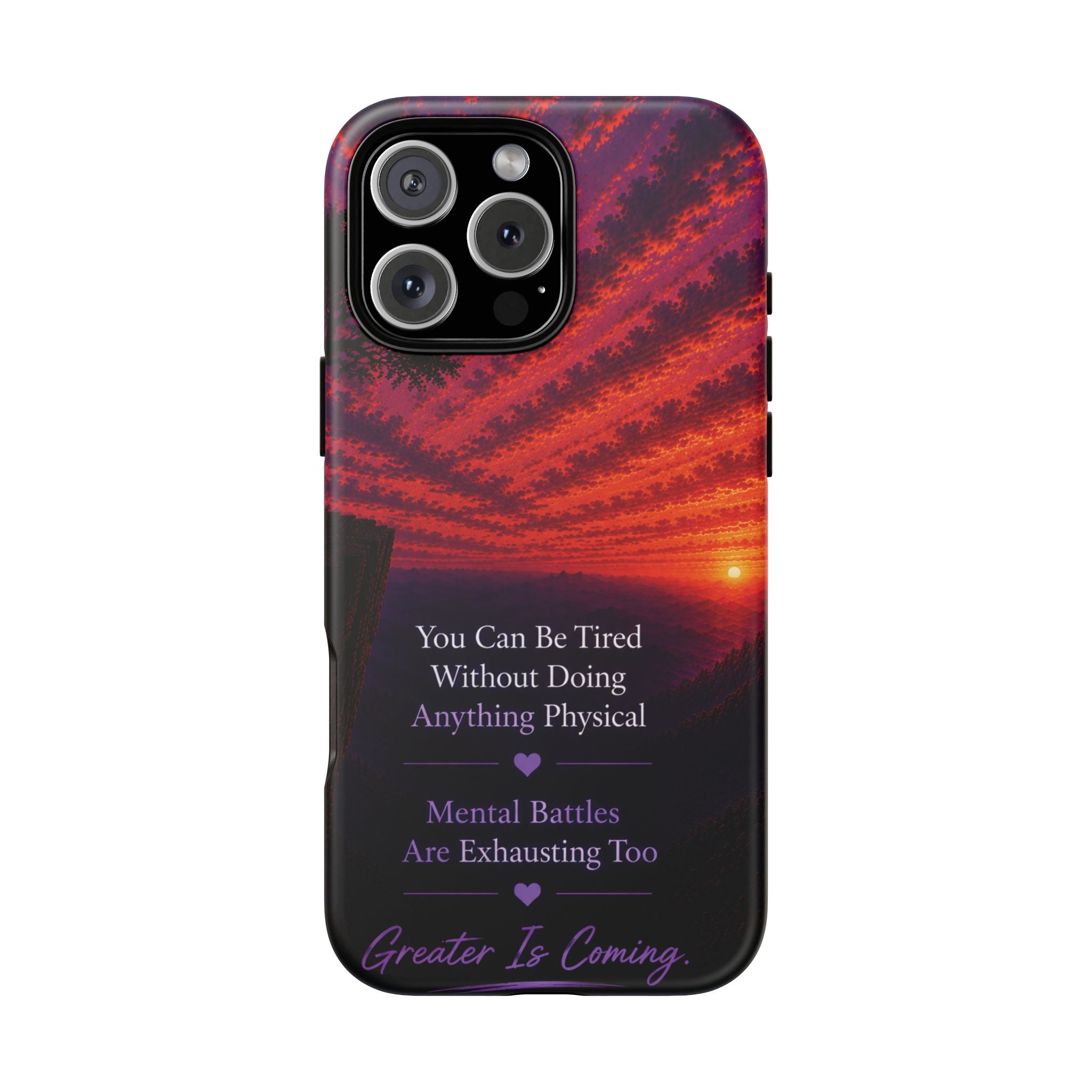 Phone Case — "Greater Is Coming" Inspirational Sunset Design